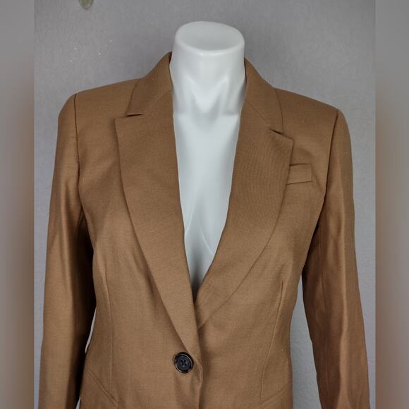 J.Crew $248 Helena blazer in wool-blend flannel Camel Size 4 - Picture 12 of 16